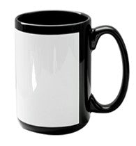 Color Prime - 15oz White Patch Mug-Black Pack - 36pcs