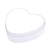 Color Prime - Metal Tin- Double Side in White -Heart shape Pack - 10pcs