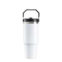 Color Prime - 30OZ Stainless Steel Tumbler with Handle-White Glossy Pack - 25pcs