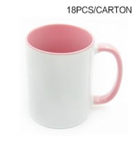 Color Prime - 11oz Colored Inner and Handle Ceramic Mugs - 18pcs pack