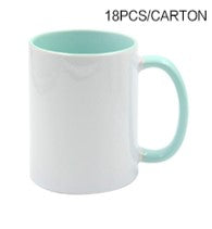 Color Prime - 11oz Colored Inner and Handle Ceramic Mugs - 18pcs pack